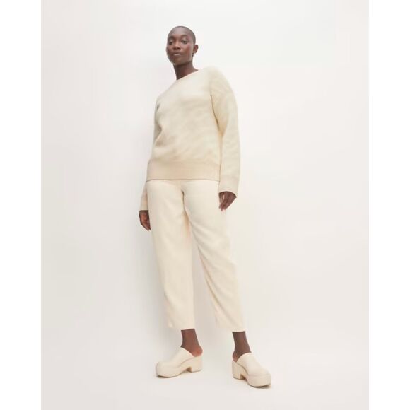 Everlane Alpaca Tiger Stripe Sweater | Sustainable Cream Animal Print Size M - Picture 3 of 8